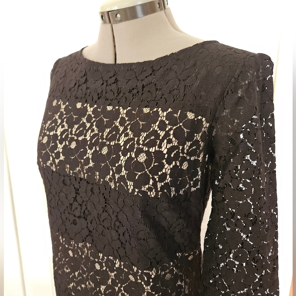 Ann Taylor Black Lace Cocktail Dress 4